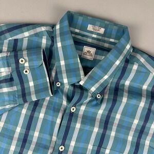 Peter Millar Mens XL Long Sleeve Button Down Plaid Buffalo‎ Check Multiclored